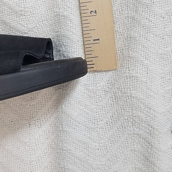 Munro American Black Nubuck Block Heel Wedge Sandals‎ 9.5 WW Double Wide M380886 - Picture 16 of 16